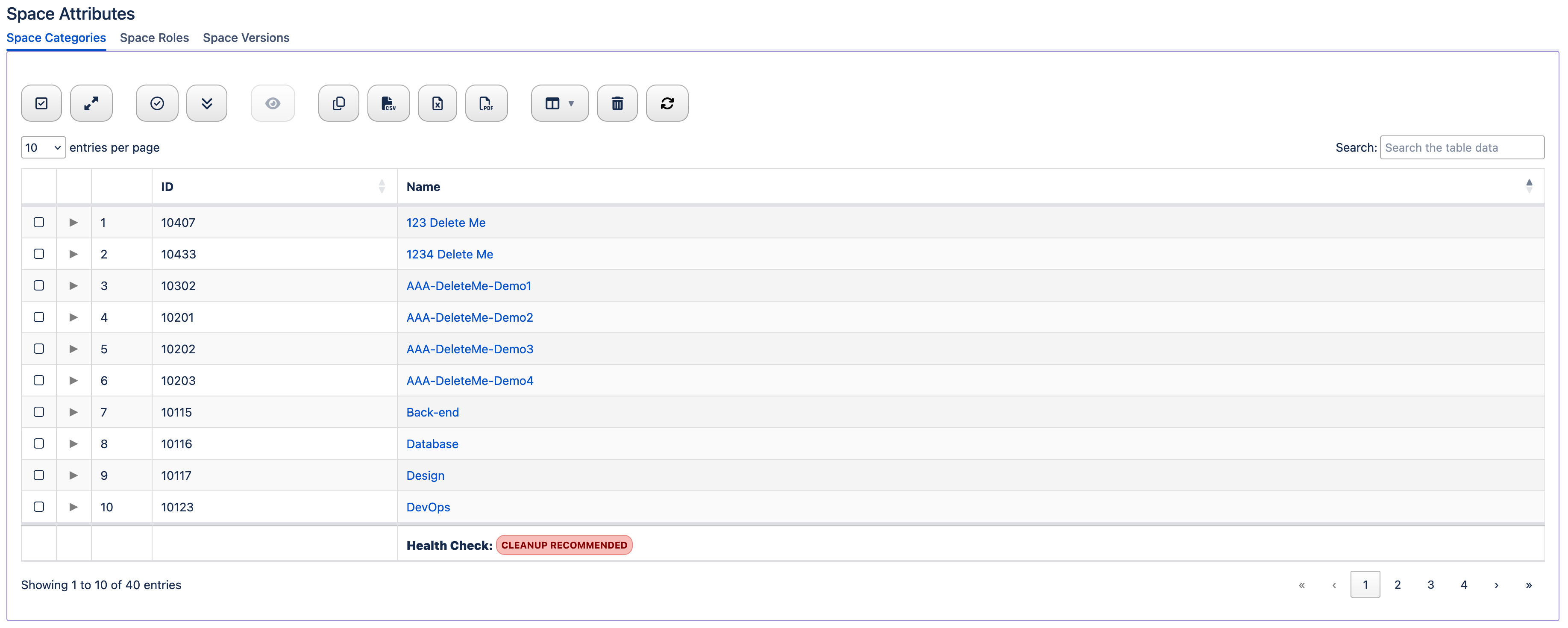 Space Atttributes Overview